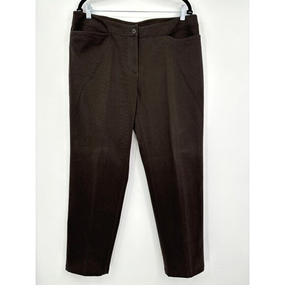 Eileen Fisher Trouser Soft Brushed Pant Brown Large - Picture 1 of 5